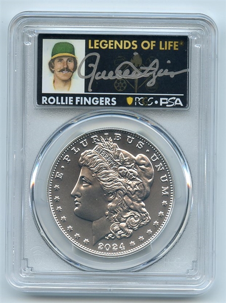 2024 $1 Silver Morgan Dollar PCGS MS70 AR Legends of Life Rollie Fingers