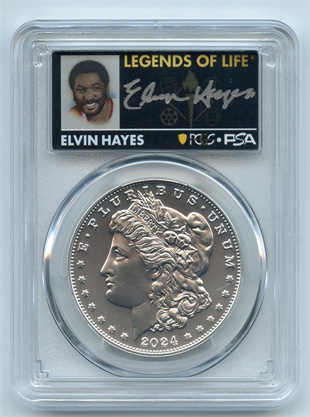 2024 $1 Silver Morgan Dollar PCGS MS70 AR Legends Life Elvin Hayes