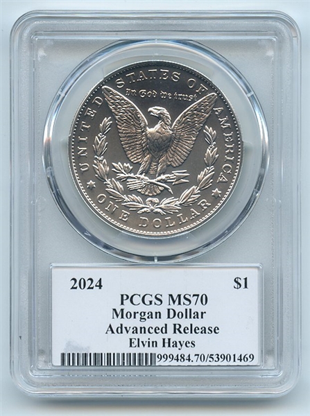 2024 $1 Silver Morgan Dollar PCGS MS70 AR Legends Life Elvin Hayes