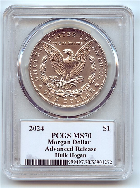 2024 $1 Silver Morgan Dollar PCGS MS70 AR Legends Life Hulk Hogan