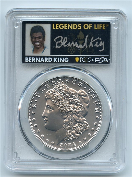 2024 $1 Silver Morgan Dollar PCGS MS70 AR Legends of Life Bernard King