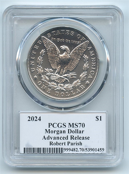 2024 $1 Silver Morgan Dollar PCGS MS70 AR Legends of Life Robert Parish
