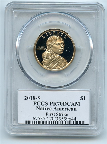 2018 S $1 Sacagawea Dollar PCGS PR70DCAM First Strike Thomas Cleveland