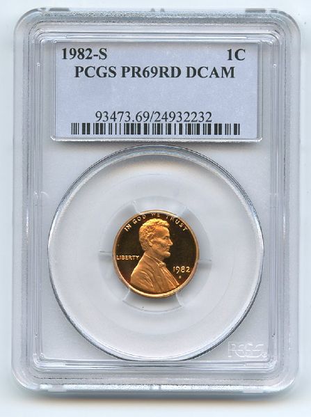 1982 S 1C Lincoln Cent Proof PCGS PR69DCAM