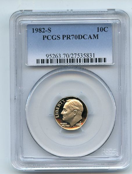 1982 S 10C Roosevelt Dime Proof PCGS PR70DCAM