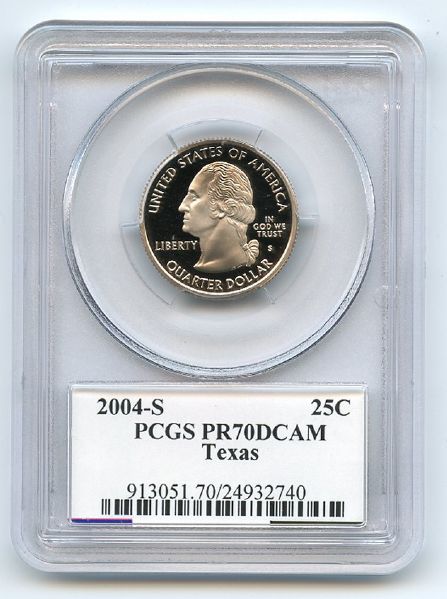 2004 S 25C Clad Texas Quarter PCGS PR70DCAM